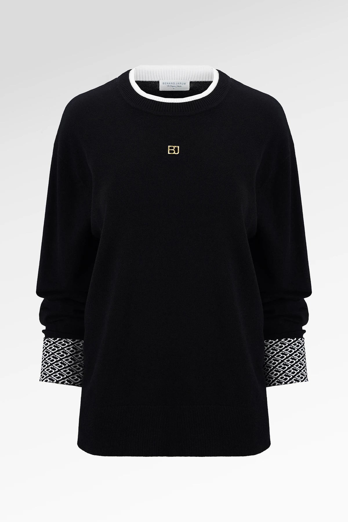 Mono Fold Cuff Knit - Black Choco