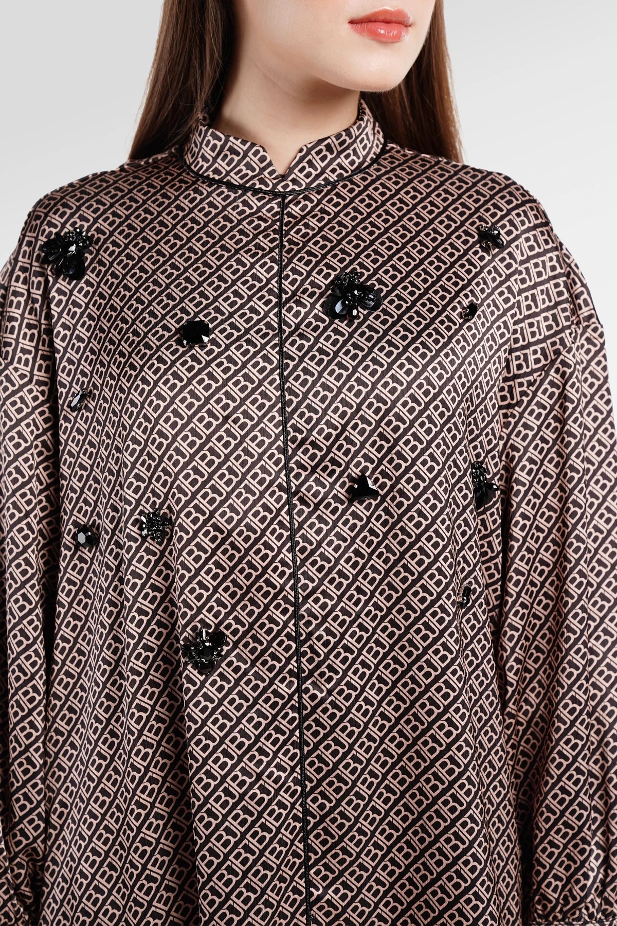 Monogram Diagonal Crystal Dress - Black Choco