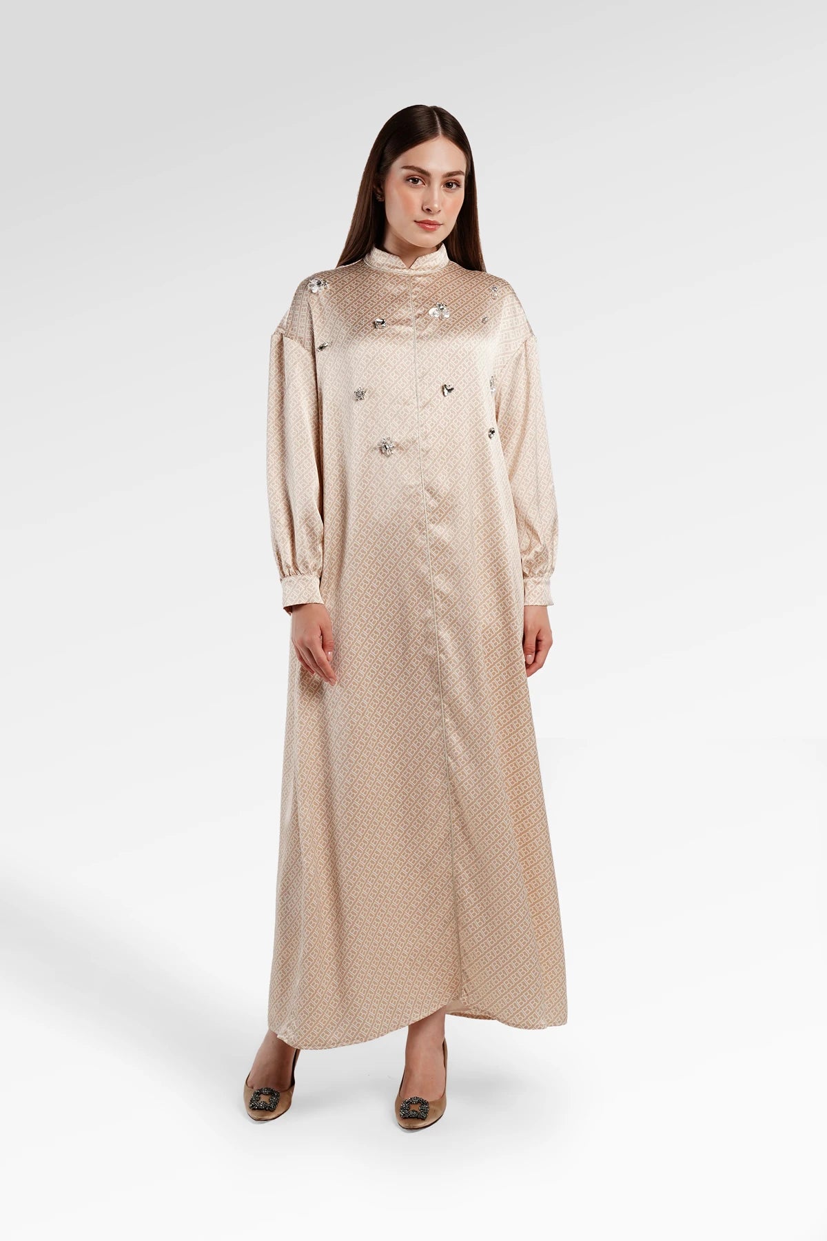 Monogram Diagonal Crystal Dress - Sand