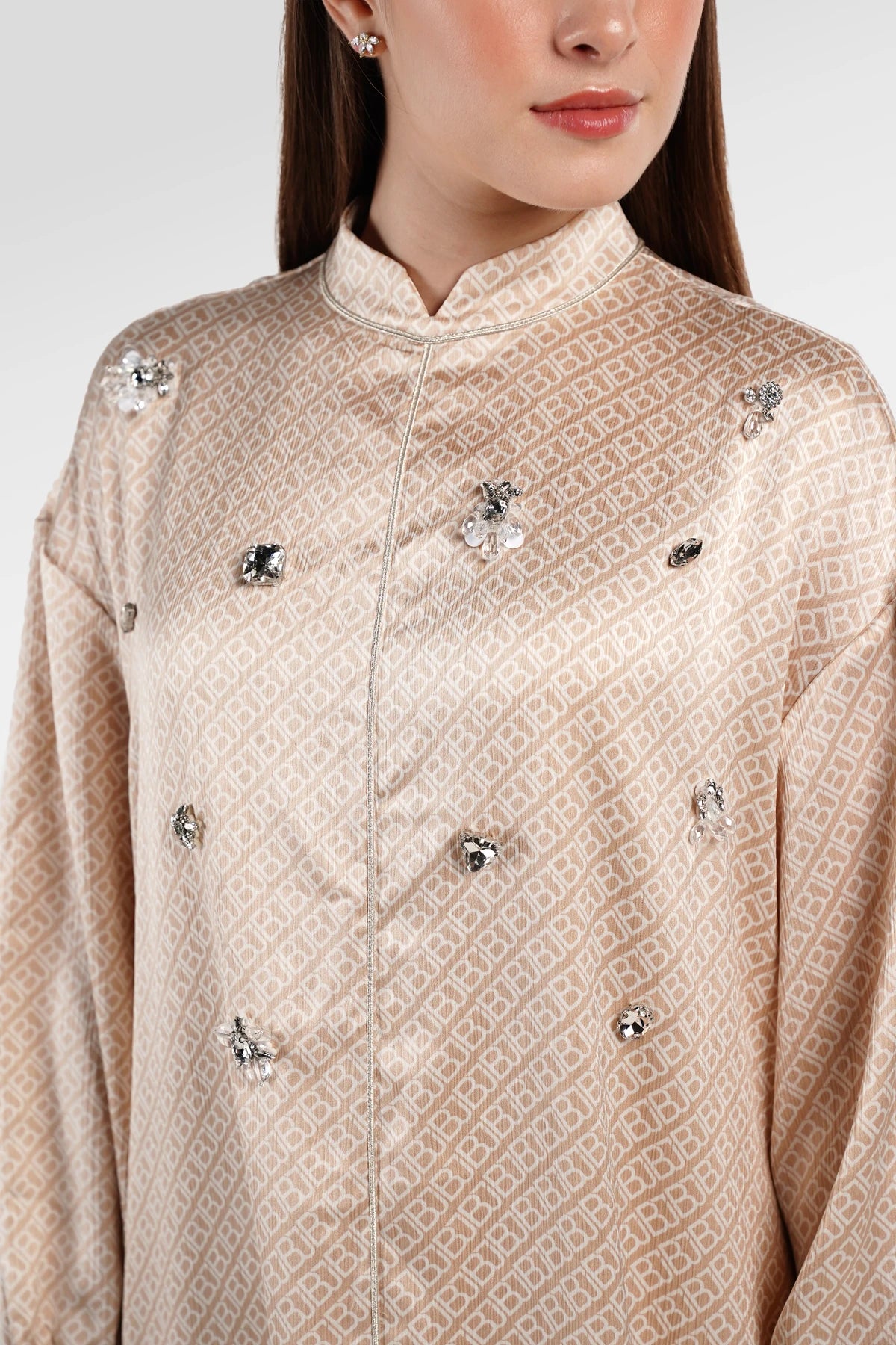 Monogram Diagonal Crystal Dress - Sand