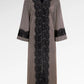 Monogram Diagonal Lace Abaya - Black Choco