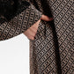 Monogram Diagonal Lace Abaya - Black Choco