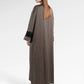 Monogram Diagonal Lace Abaya - Black Choco