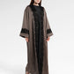Monogram Diagonal Lace Abaya - Black Choco