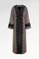 Monogram Diagonal Lace Abaya - Black Choco