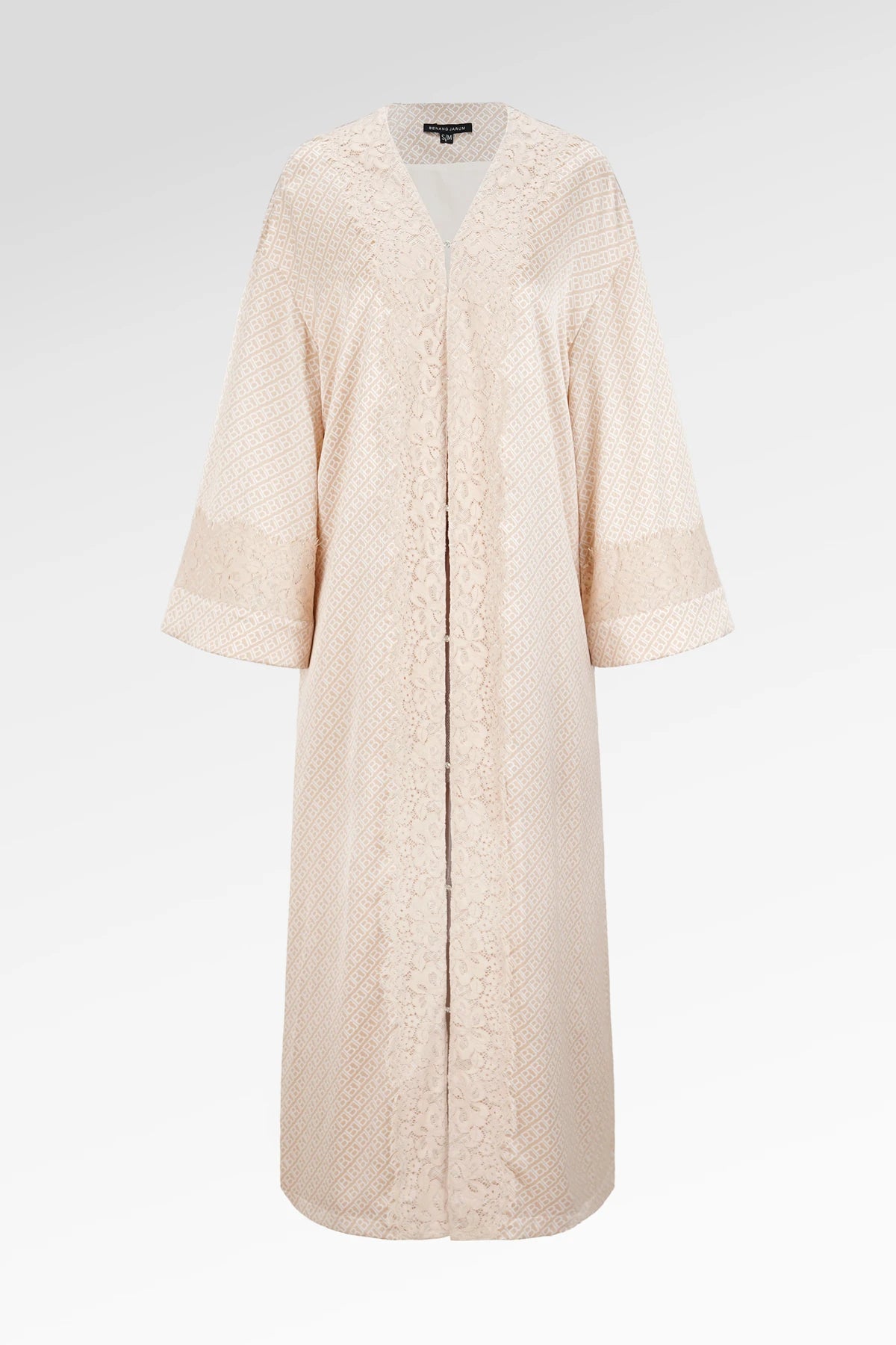 Monogram Diagonal Lace Abaya - Sand