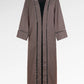 Monogram Diagonal Pearl Abaya - Black Choco