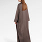 Monogram Diagonal Pearl Abaya - Black Choco
