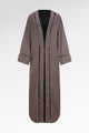Monogram Diagonal Pearl Abaya - Black Choco