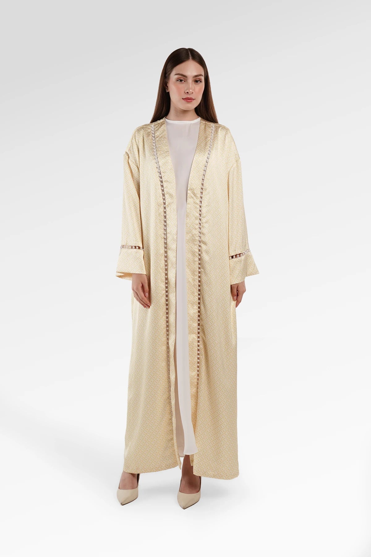 Monogram Diagonal Pearl Abaya - Yuzu