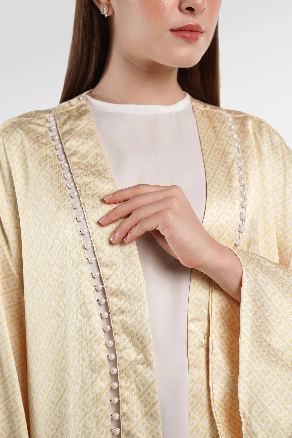 Monogram Diagonal Pearl Abaya - Yuzu