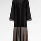 Monogram Diagonal Pleated Abaya - Black Choco