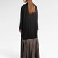 Monogram Diagonal Pleated Abaya - Black Choco