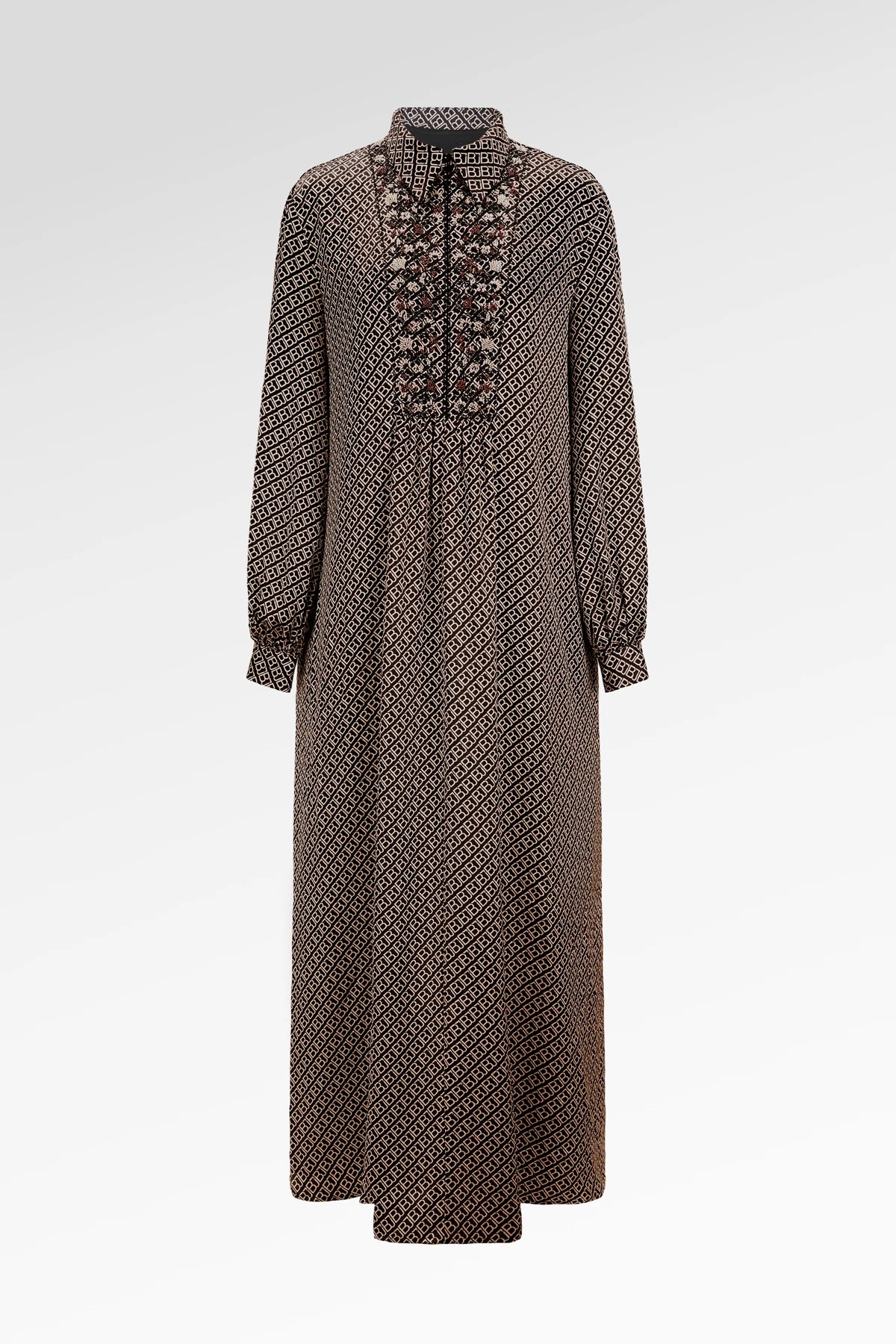 Monogram Diagonal Pleated Dress - Black Choco