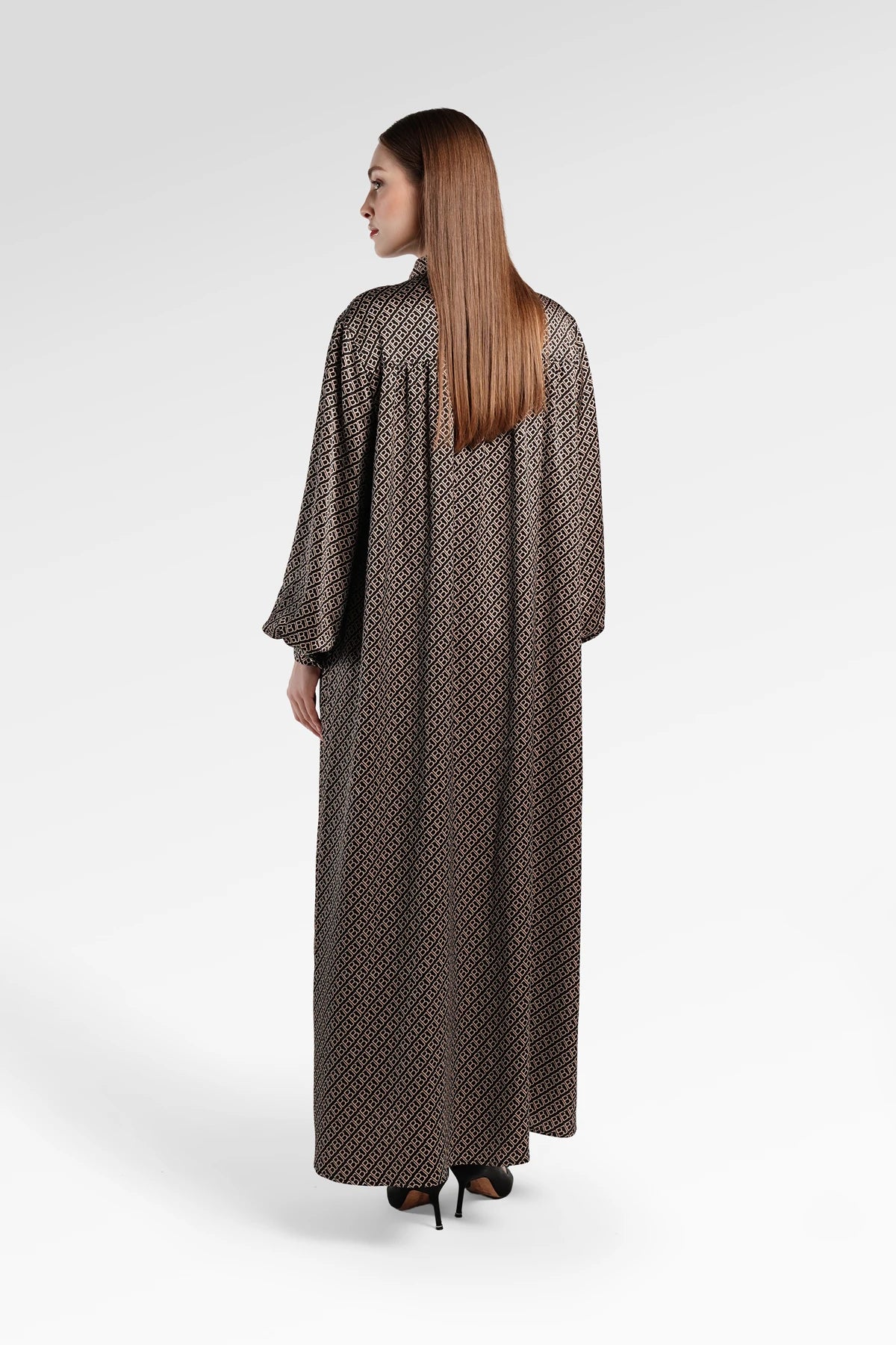 Monogram Diagonal Pleated Dress - Black Choco