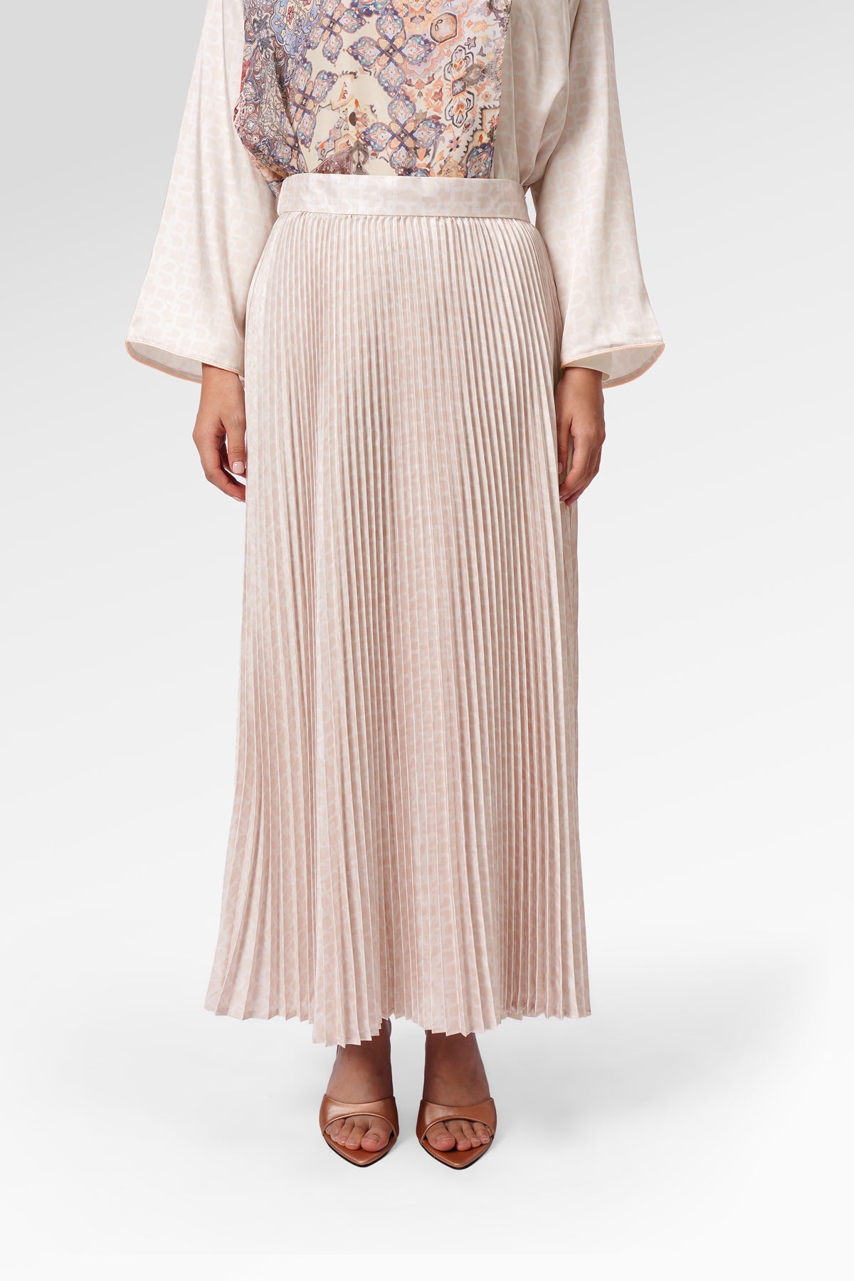 Monogram Pleated Skirt - Amber