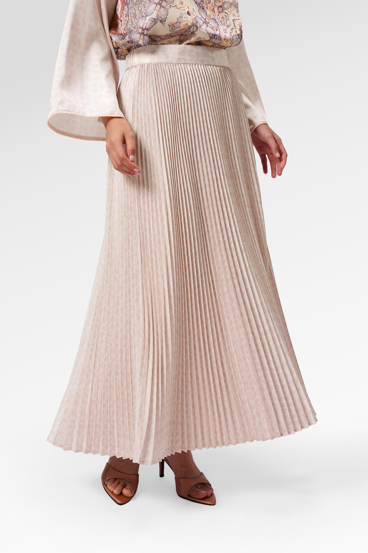 Monogram Pleated Skirt - Amber