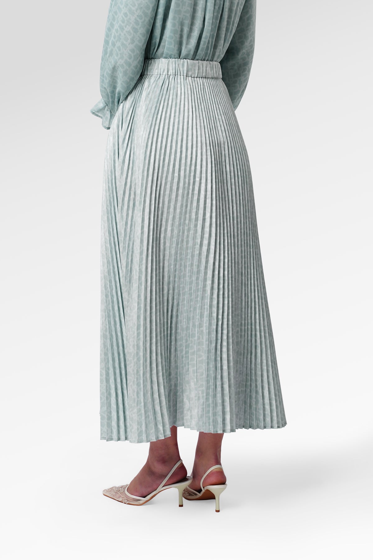 Monogram Pleated Skirt - Zellige