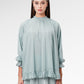 Monogram Ruffle Blouse - Zellige