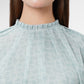 Monogram Ruffle Blouse - Zellige