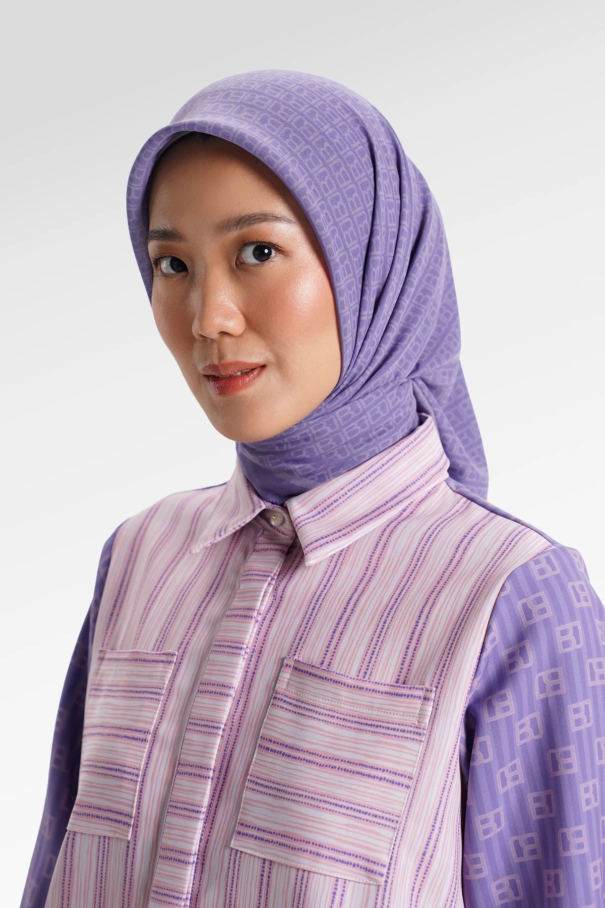 Mono Diagonal Scarf - Violet