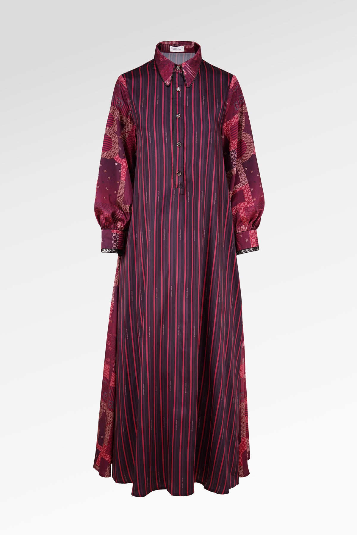 Mono Line Maxi Dress - Berry