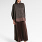 Mono Line Satin Shirt - Black Choco