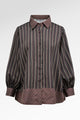Mono Line Satin Shirt - Black Choco