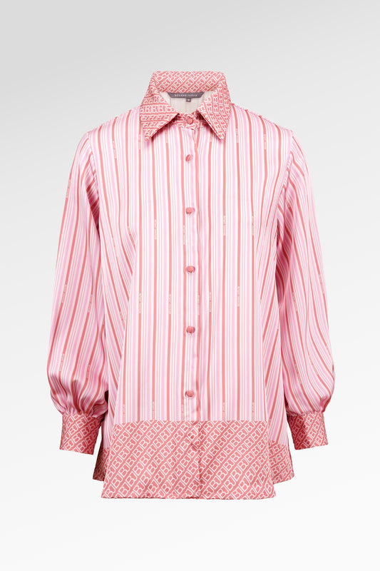 Mono Line Satin Shirt - Sorbet