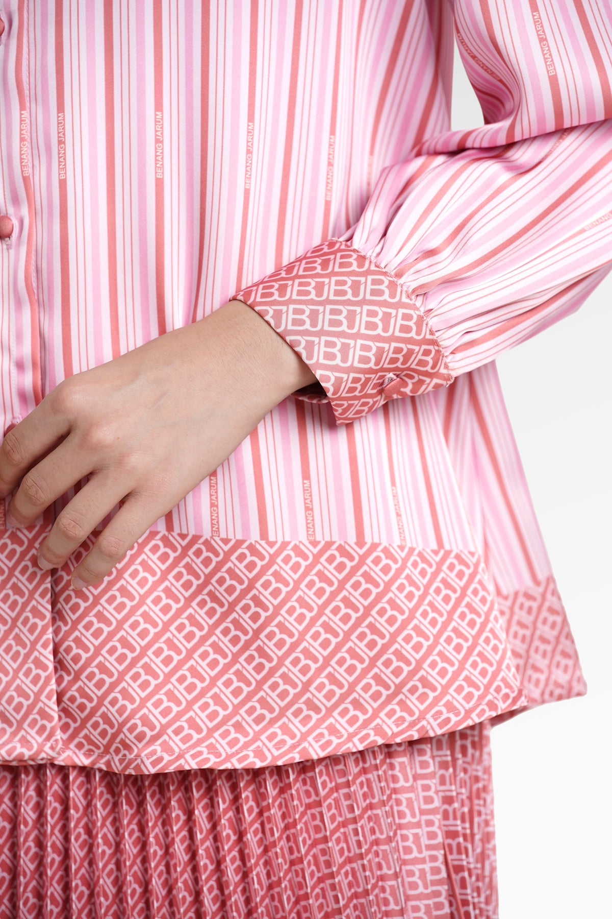 Mono Line Satin Shirt - Sorbet