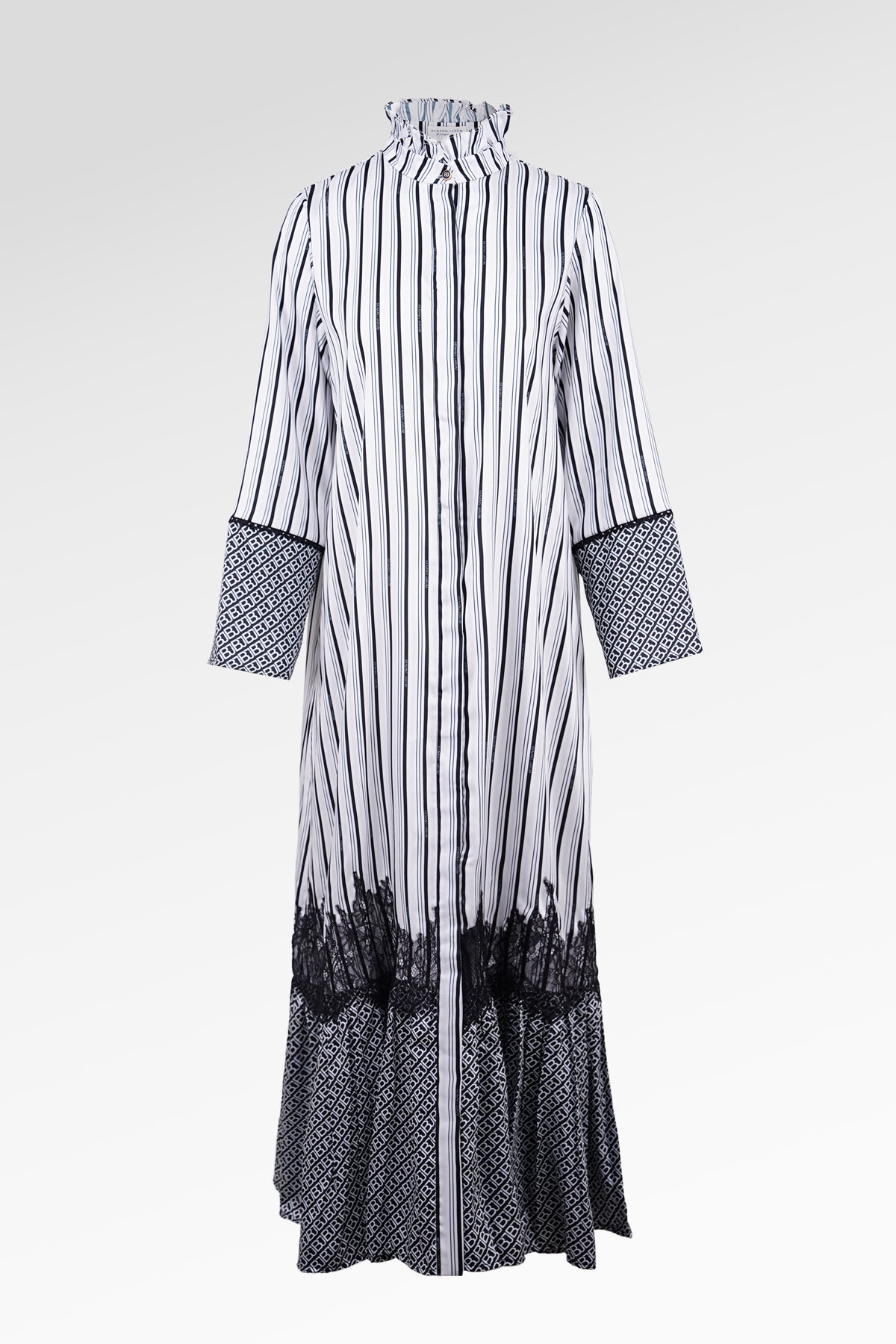 Mono Line Tiered Lace Dress - Oreo