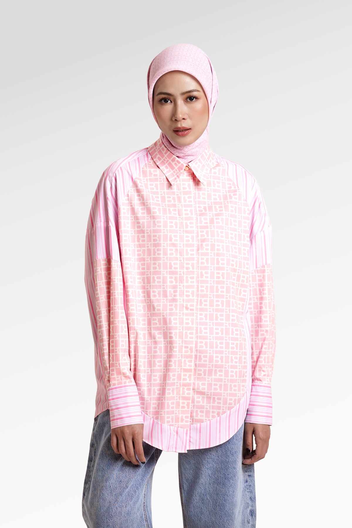 Mono Puzzle Oversized Shirt - Sorbet