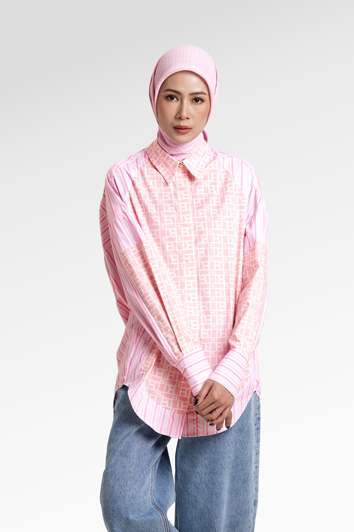 Mono Puzzle Oversized Shirt - Sorbet