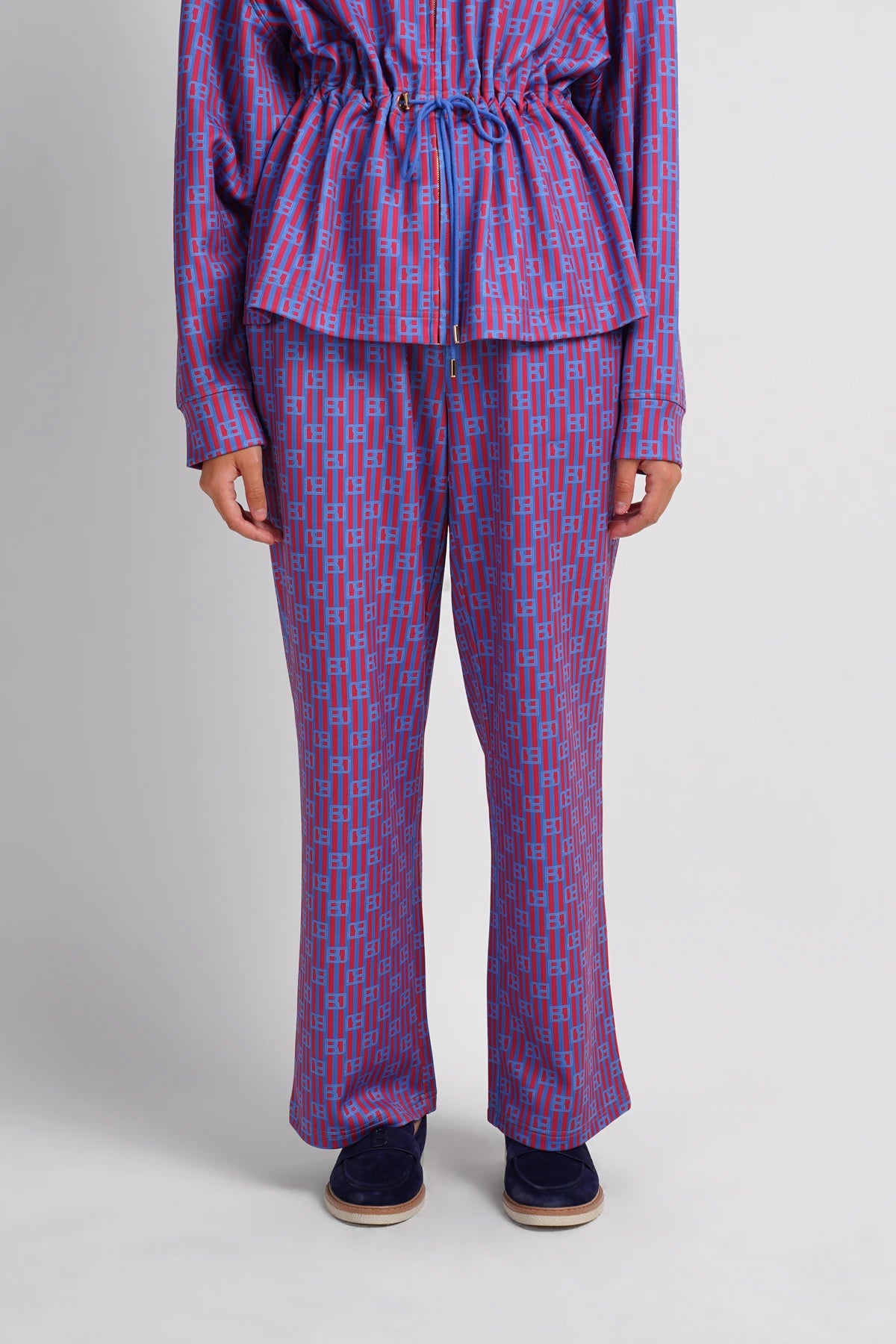 Mono Stripes Drawstring Pants - Riviera