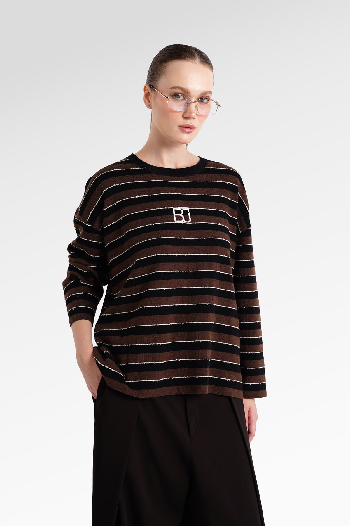 Mono Stripes Knit - Black Choco