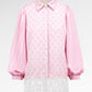 Mono Stripes Lace Shirt - Sorbet