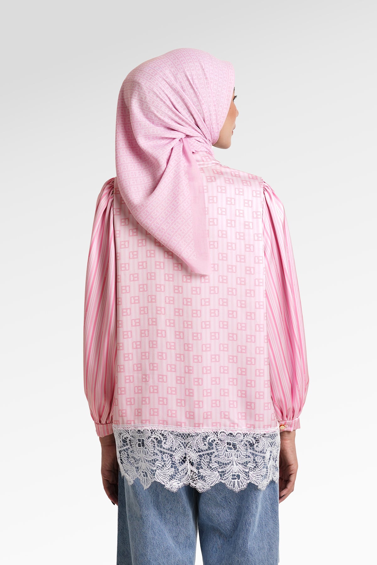 Mono Stripes Lace Shirt - Sorbet