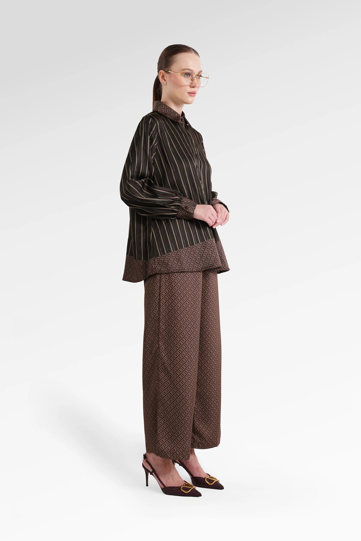 Mono Diagonal Pants - Berry