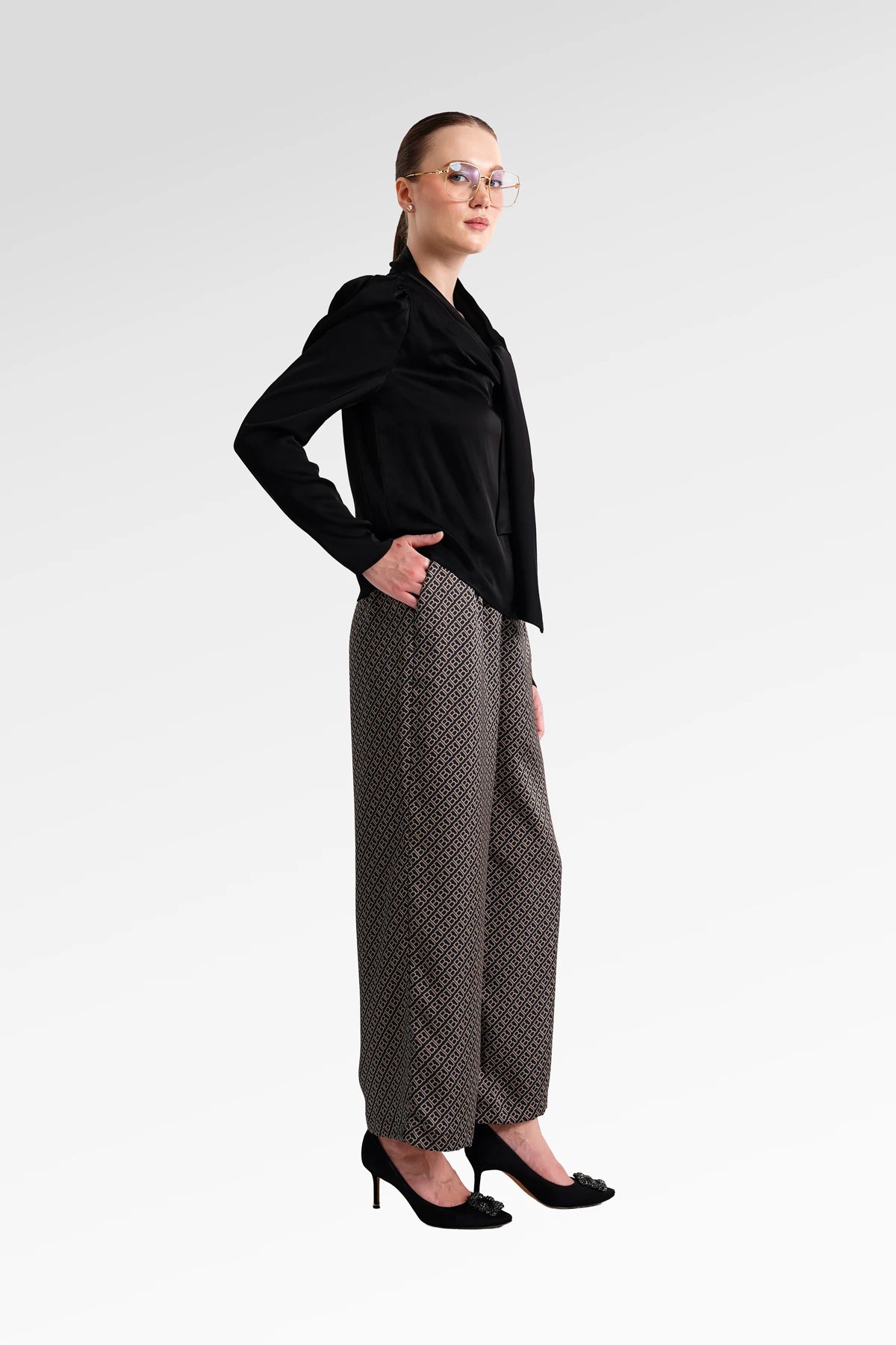 Mono Diagonal Pants - Black Choco