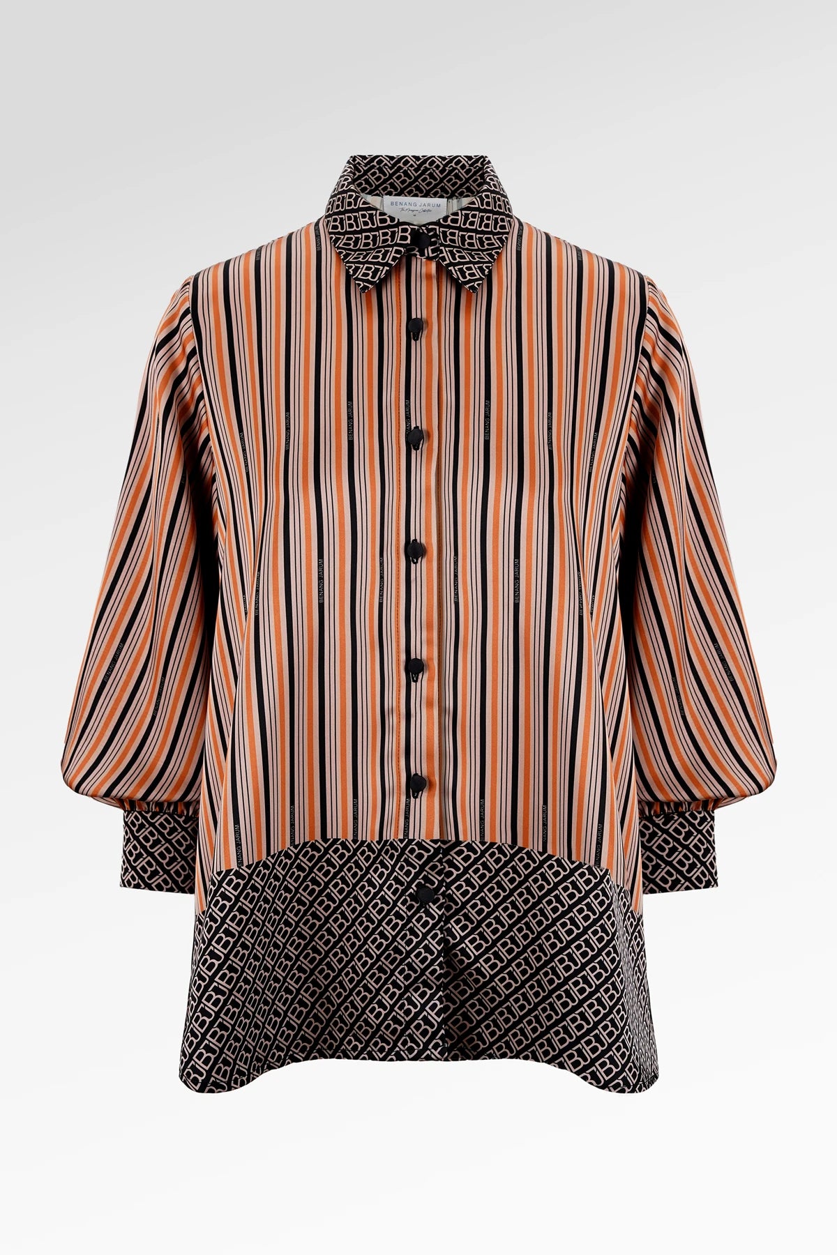 Mono Line Satin Shirt - Black