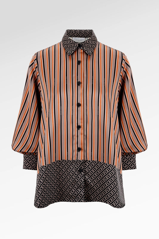 Mono Line Satin Shirt - Black