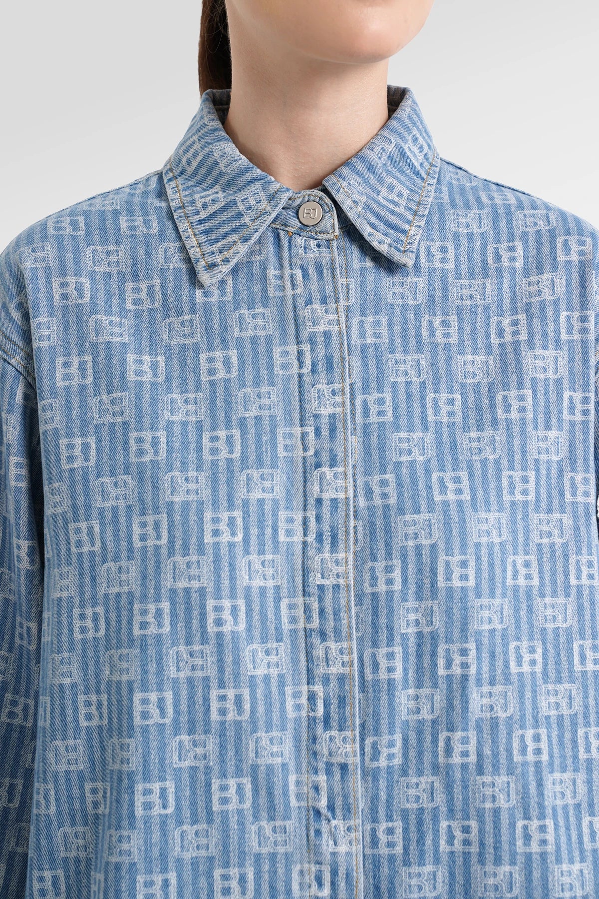 Mono Stripes Denim Shirt - Timeless Blue