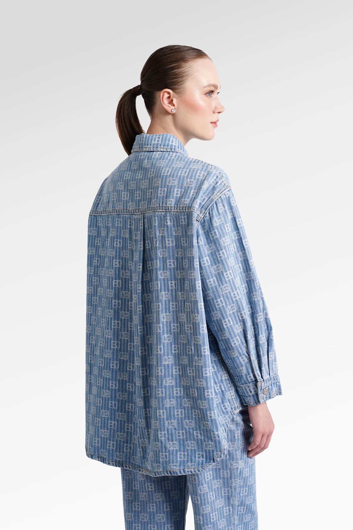 Mono Stripes Denim Shirt - Timeless Blue