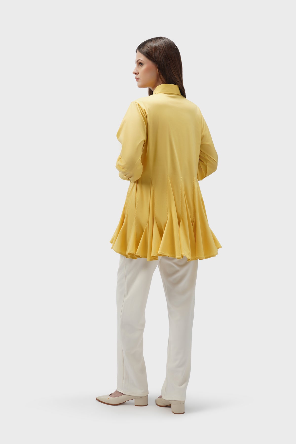Mary Ruffle Shirt - Yellow