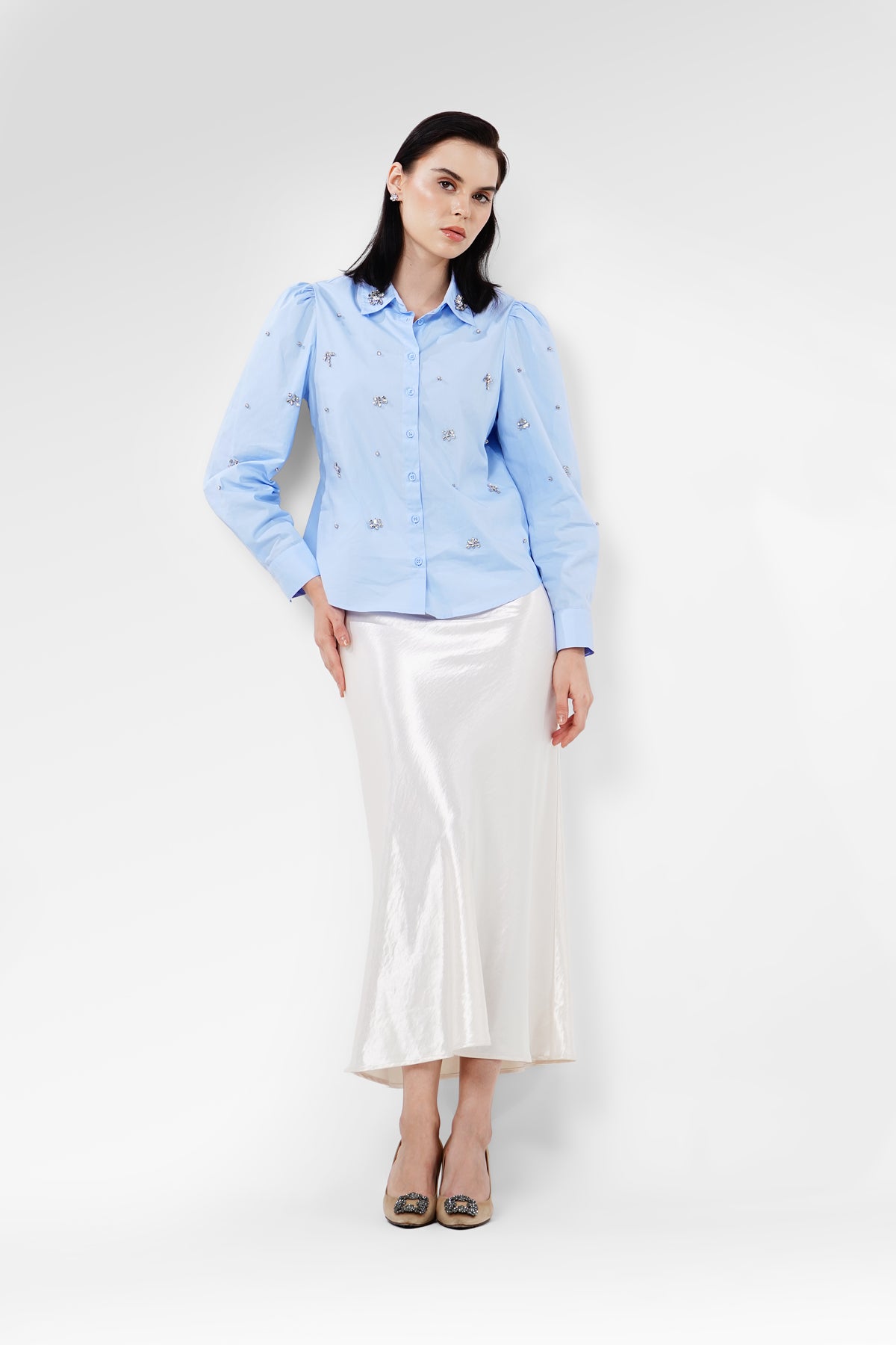 Miley Beads Shirt - Blue