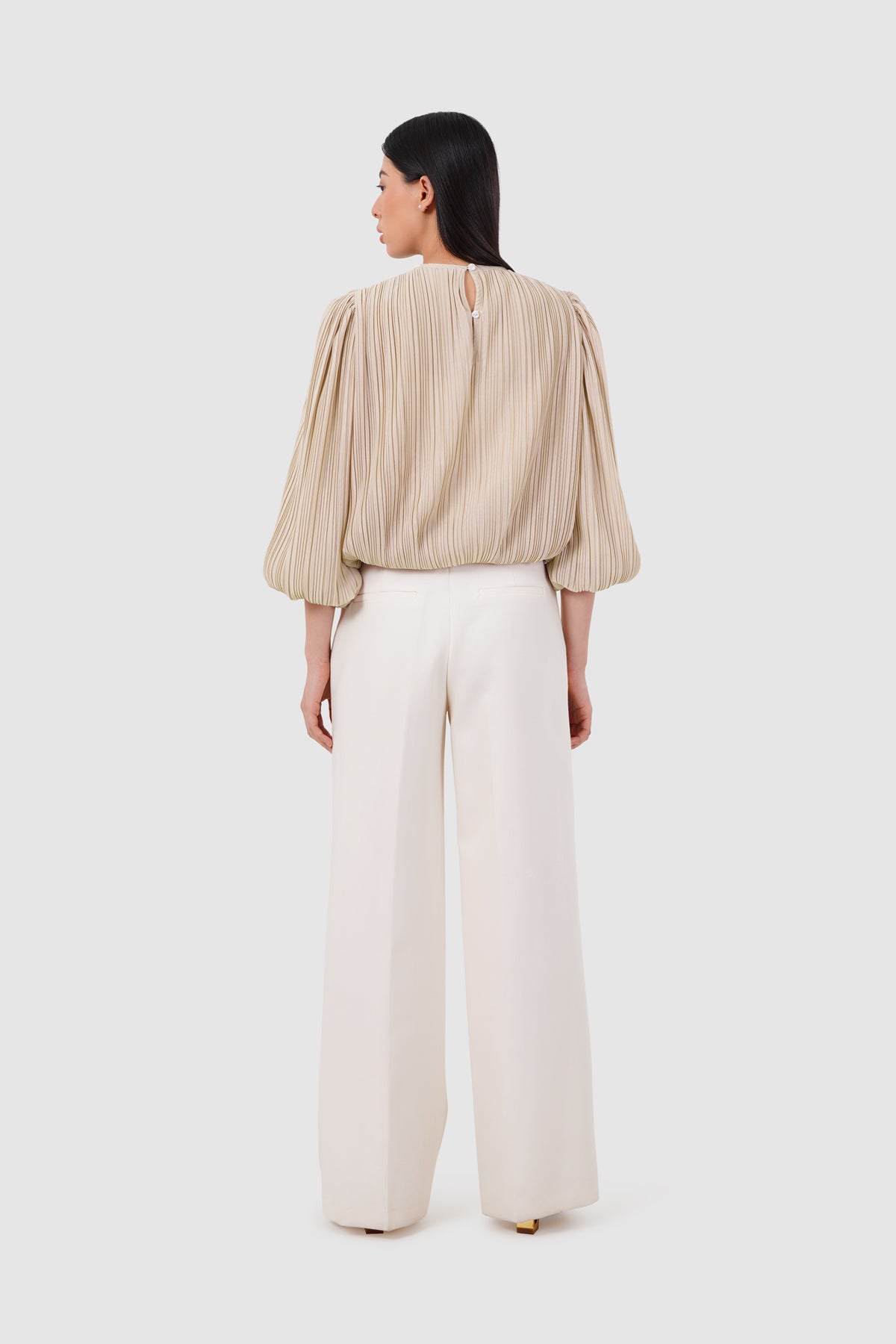 Millie Pleats Blouse - Beige