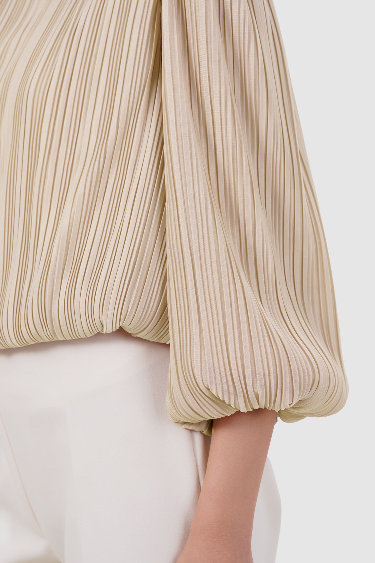 Millie Pleats Blouse - Beige