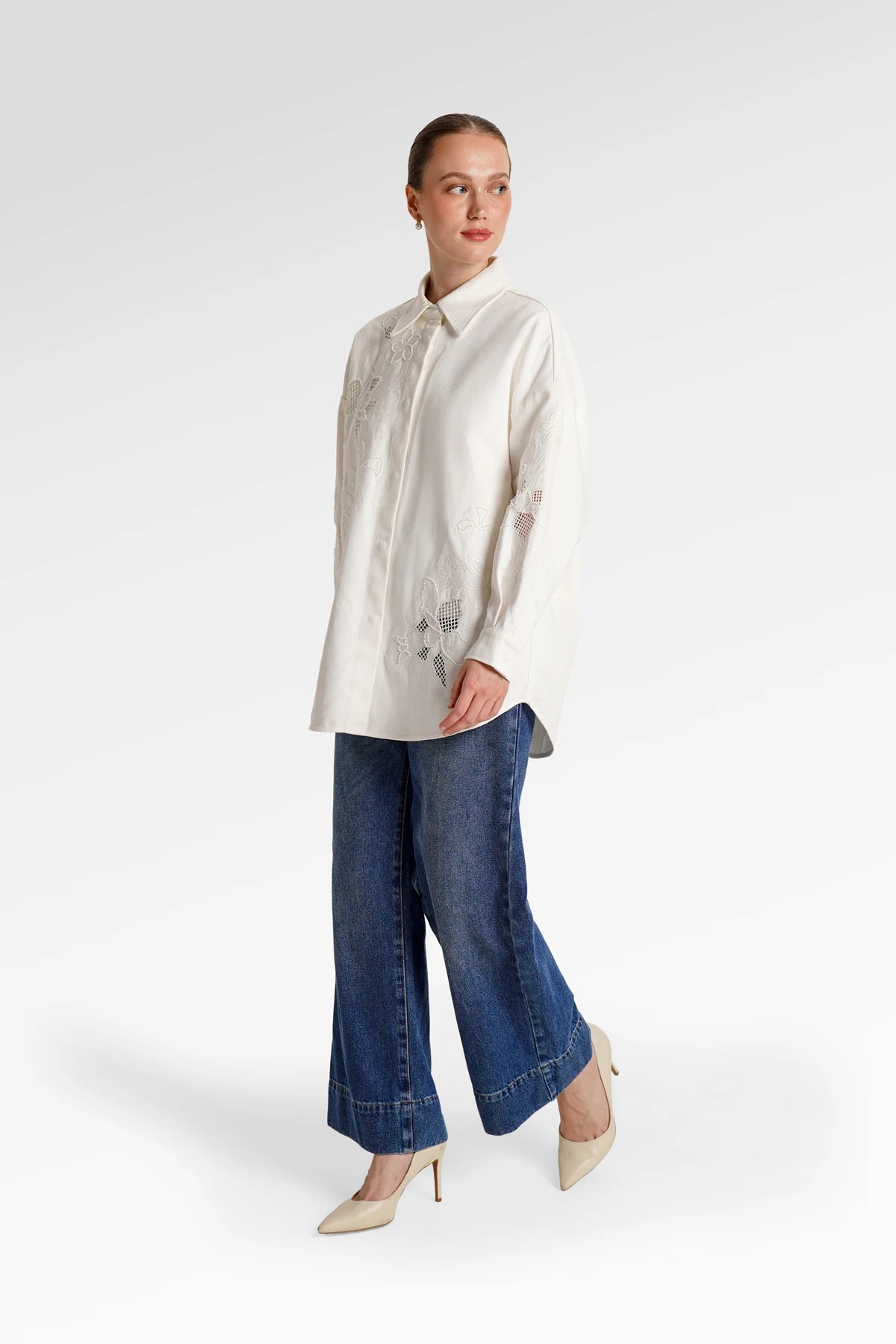 Mirelle Embroidery Blouse - Off White