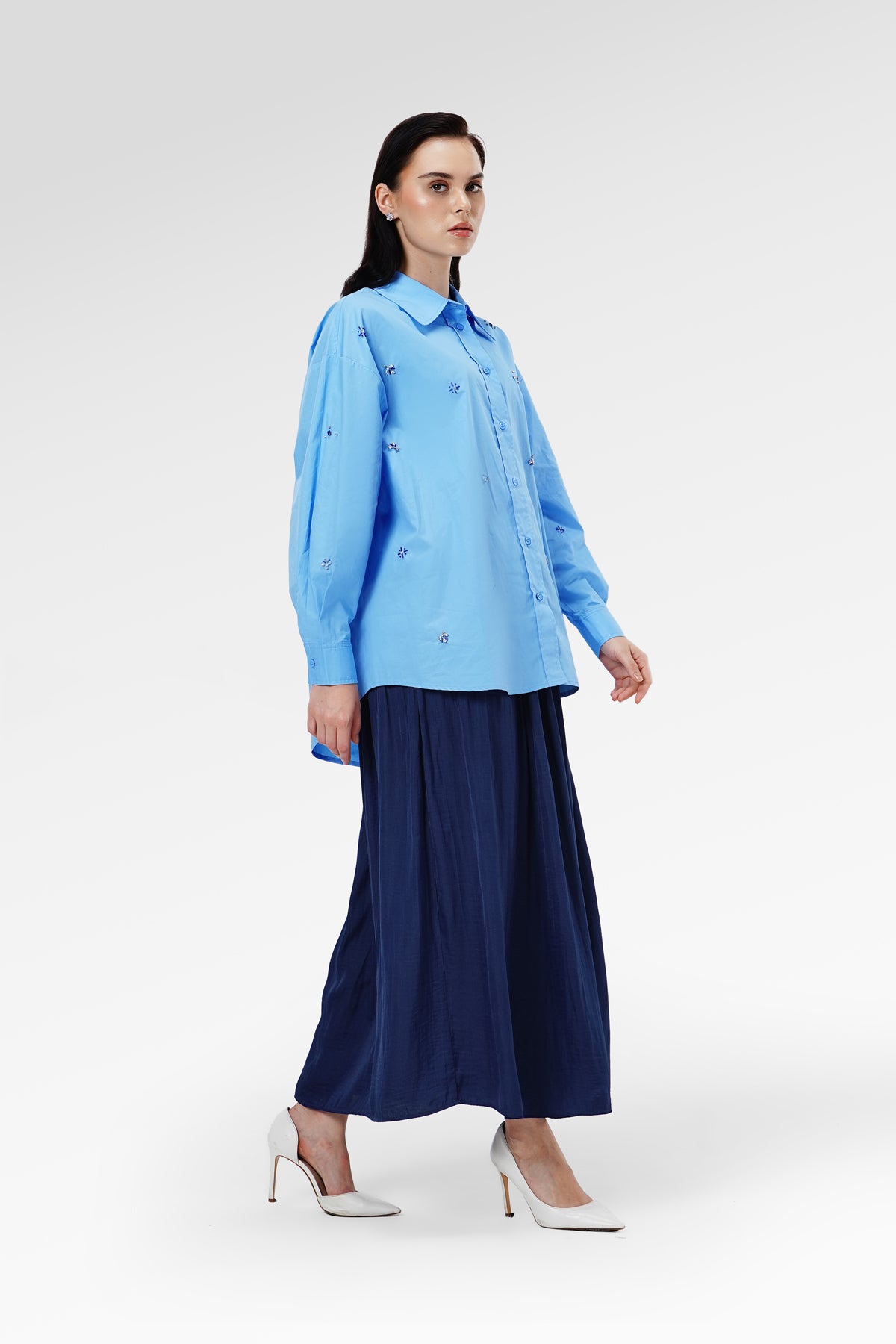 Mireya Beads Shirt - Blue