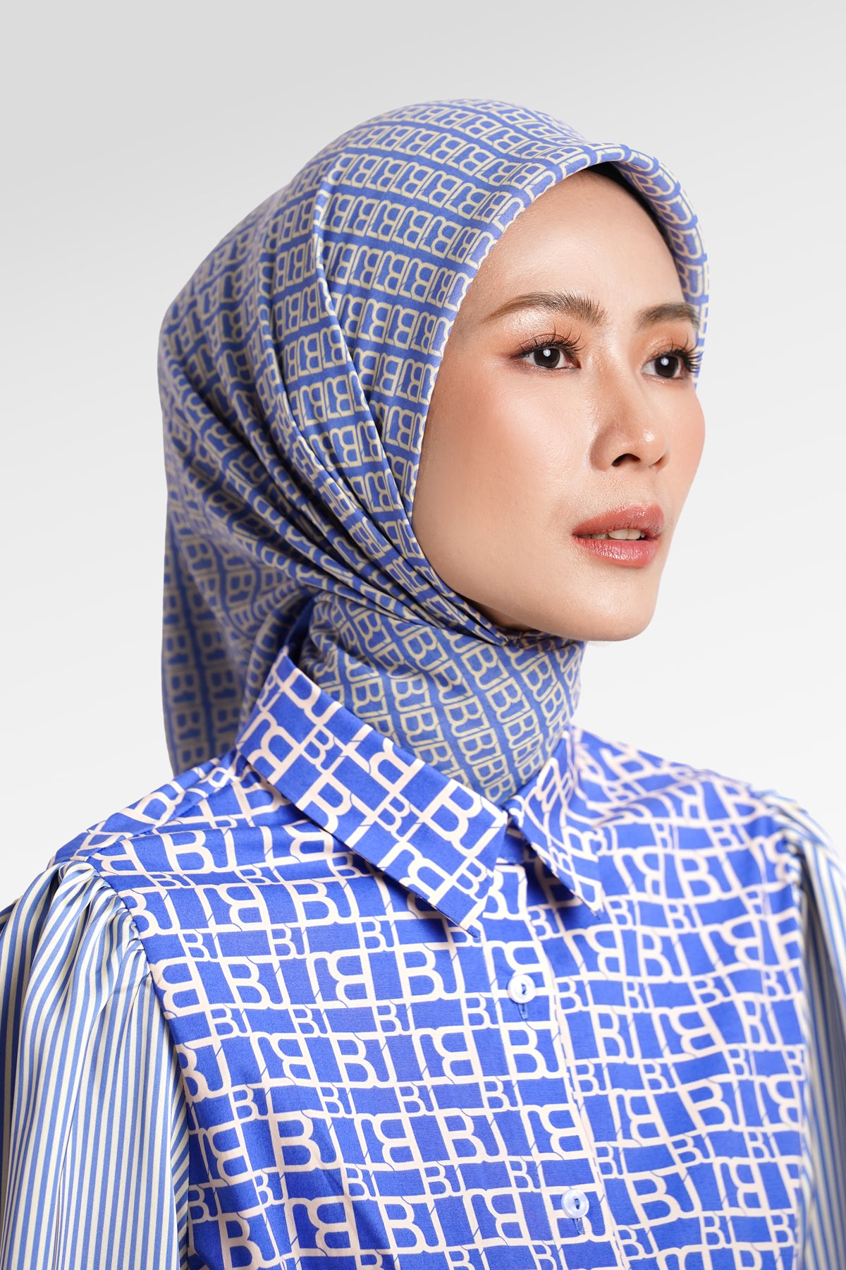 Mono Diagonal Scarf - Placid Blue